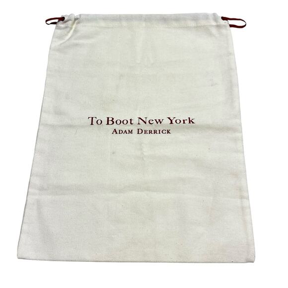 Adam Derrick To Boot New York Storage Dust Bag 12"x15" Drawstring Closure Ivory - Picture 1 of 4